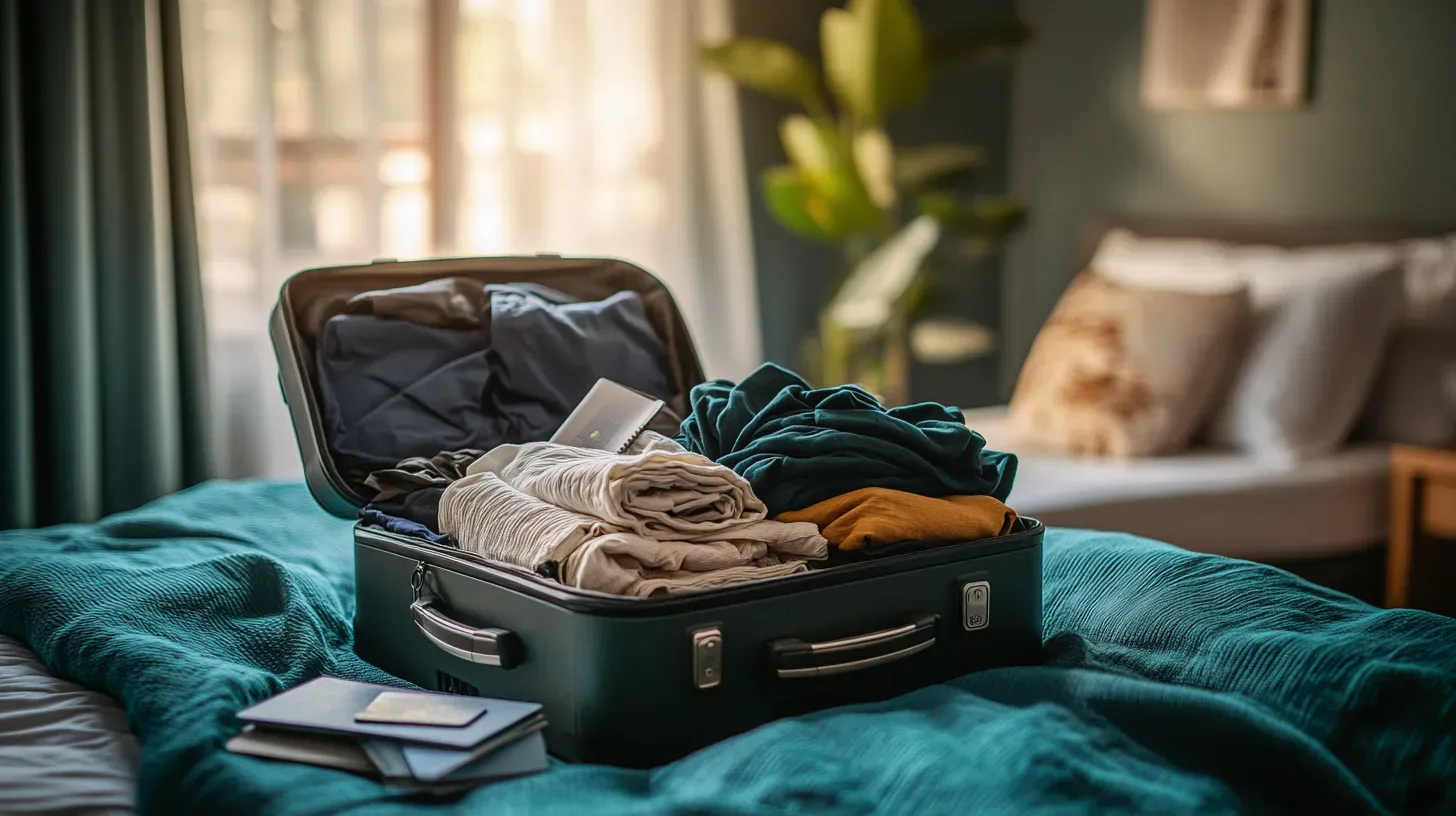 Open suitcase ready for travel Open suitcase ready for travel