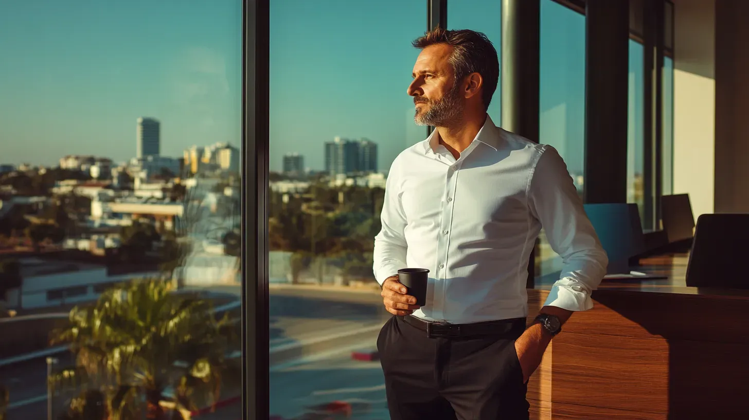 Cyprus executive overlooking the Limassol business district Cyprus executive overlooking the Limassol business district