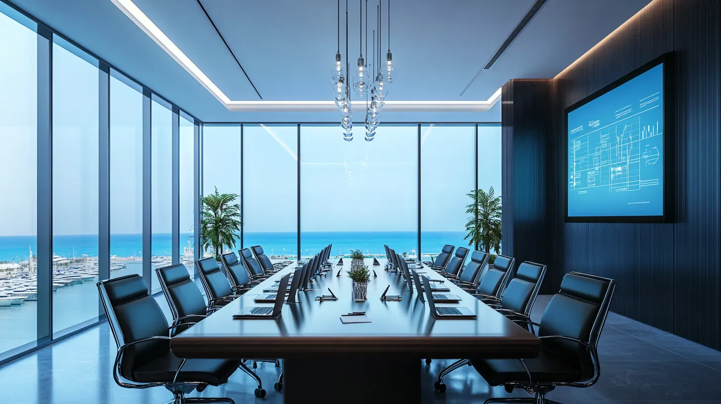 Cyprus boardroom with Mediterranean sea view Cyprus boardroom with Mediterranean sea view