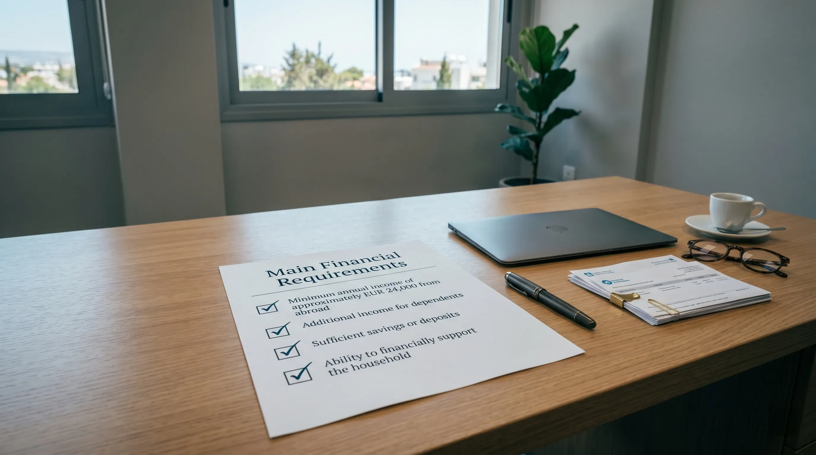 Main financial requirements for the Cyprus Pink Slip Main financial requirements for the Cyprus Pink Slip