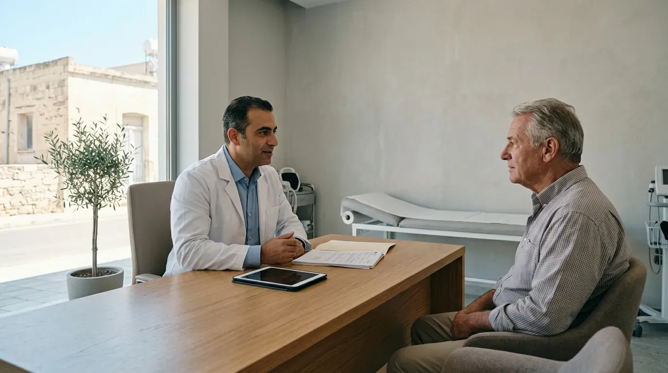 Doctor consultation with an older patient in Cyprus Doctor consultation with an older patient in Cyprus